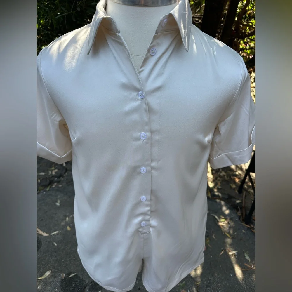 Issey Miyake Archive cream silk button up shirt Size S #luxury #silk - Picture 2 of 7